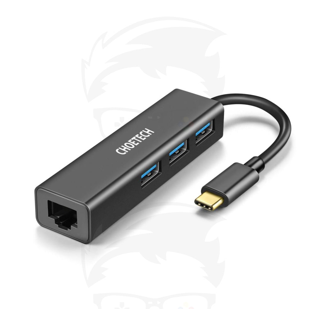 Choetech HUB-U02 USB C To Ethernet Hub, LAN Network Type C To Gigabit Ethernet Adapter Choetech HUB-U02 USB C To Ethernet Hub, LAN Network Type C To Gigabit Ethernet Adapter